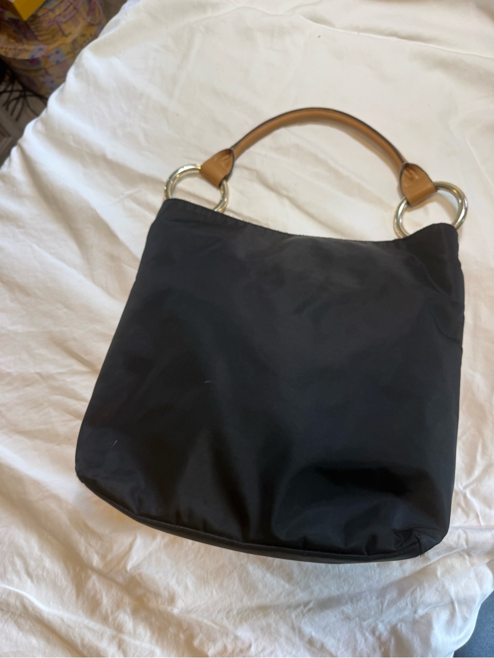 Sequoia - Black Ladies Ring-Handle Shoulder Bag